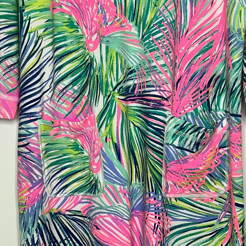 Lilly Pulitzer~ Vibrant Leaf Print 3/4 Sleeve Dress ~ Size Small - Picture 3 of 8